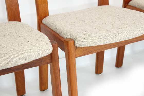 Image 1 of as new, Holstebro Danish Dining Chairs / Vintage Dining Chair in Teak and new Virgin Wool Cover
