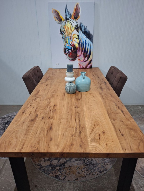 Image 1 of Handmade dining table made of solid elm wood 200x90cm