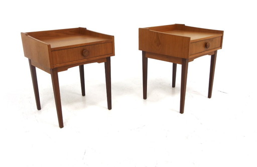 Set de 2 tables de chevets scandinave en teck, Suède, 1960