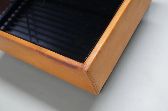 Image 1 of Tavolino da caffè/bar vintage in pelle color cognac di De Sede, anni '60/'70