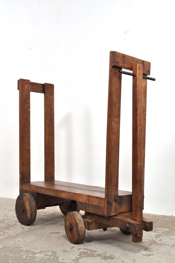Image 1 of Antieke eiken transportkar eind 19de eeuw