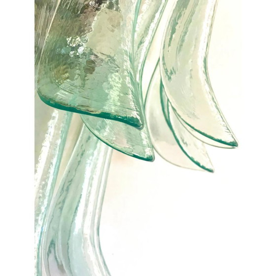 Image 1 of Coppia di applique italiane contemporanee in vetro di Murano “Selle” con tonalità verde acqua