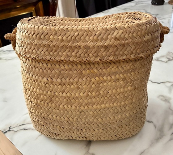 Cesta de pescador, palma trenzada, Marruecos – Fabrication artisanale, Decoración de pared, Wicker (photo 3 of 7)