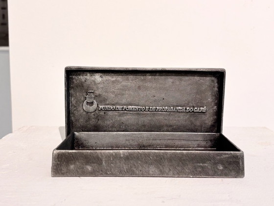 Portuguese Brutalist Metal Sliding Box – Fundo de Fomento e de Propaganda do Café, Decorative Objects (photo 3 of 6)