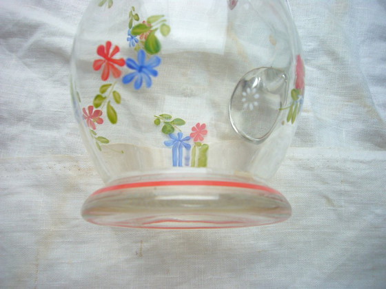 Jarra de cristal antigua pintada a mano, circa 1920. – Vasos y jarras, Glass (photo 7 of 7)