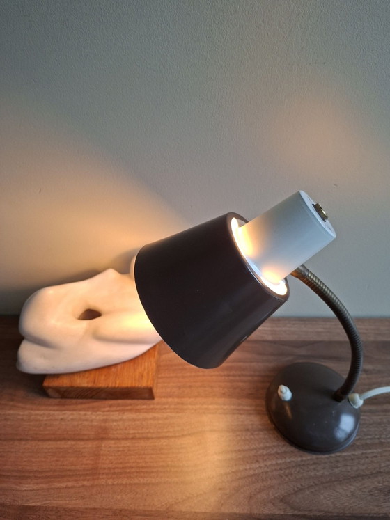Hala Zeist Lampe Design H. Busquet, Mid Century Modern, Métal, Laiton, Marron, Vintage (photo 4 sur 14)