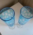 2 Art Deco champagne / wine / water flutes