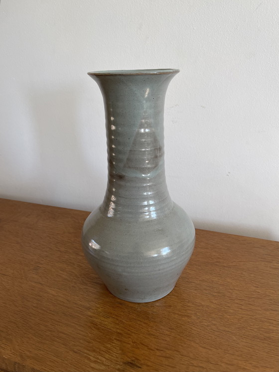 Image 1 of Signed glazed stoneware vase