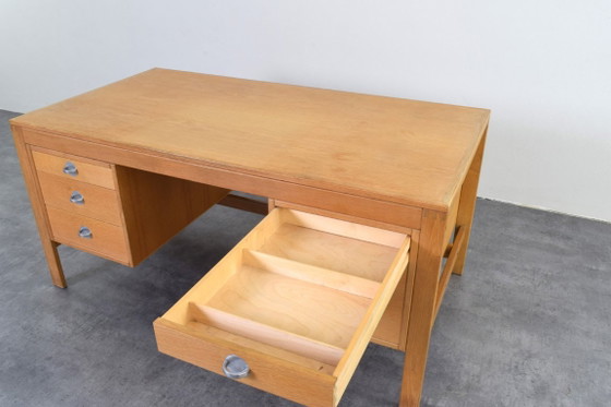 Image 1 of Mid-Century Oak Desk by Chr. Rasmussen for Randers Møbelfabrik, 1970s.