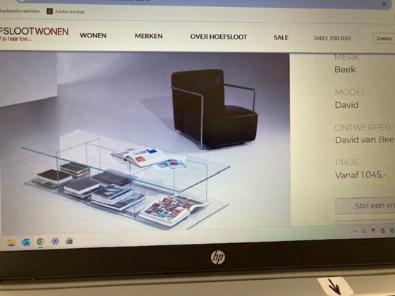 Image 1 of Magnifique table basse en verre (Beek, modèle David)