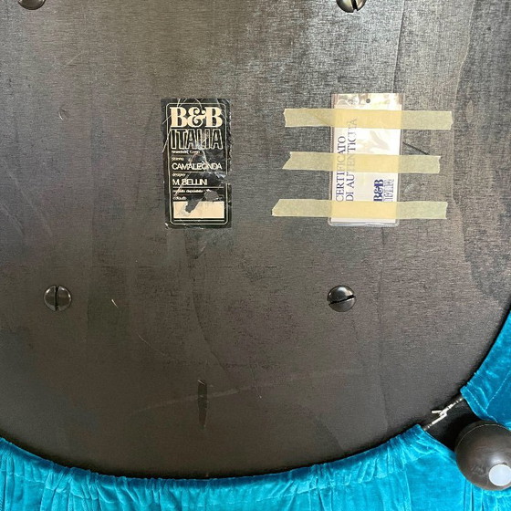 Image 1 of 6x moduli divano camaleonda di mario bellini per b&b italia in velluto di lino azzurro