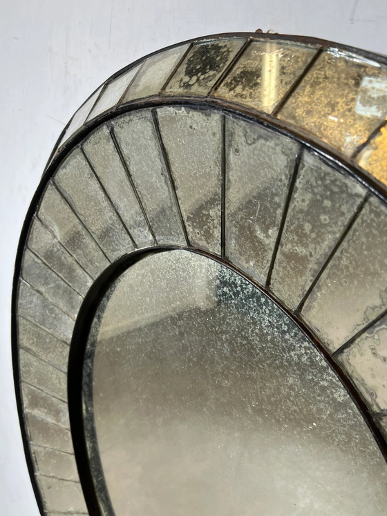 Grote vintage spiegel in Venetiaanse stijl – Wood, Glass (photo 5 of 5)