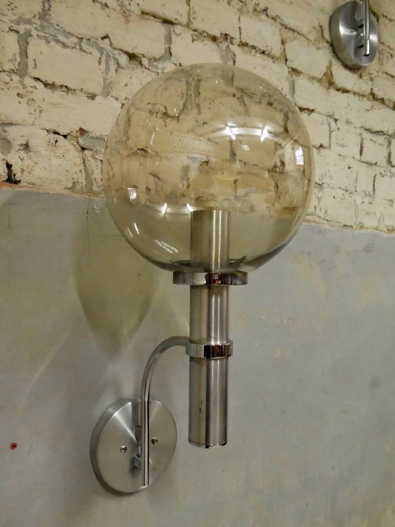 applique murale chrome & verre fumé, 1970 – Appliques murales, Design (photo 7 of 10)