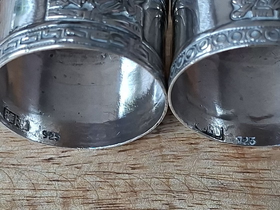 Anelli portatovaglioli peruviani in argento fatti a mano di metà secolo – Set di 2 – Accessori da tavola (photo 6 of 7)