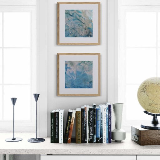 Une paire de peintures : Paysages marins abstraits "Almería, Espagne".