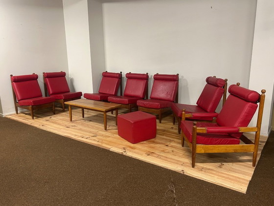 Image 1 of Set da salotto modulare in pelle della metà degli anni Sessanta (9 pezzi)