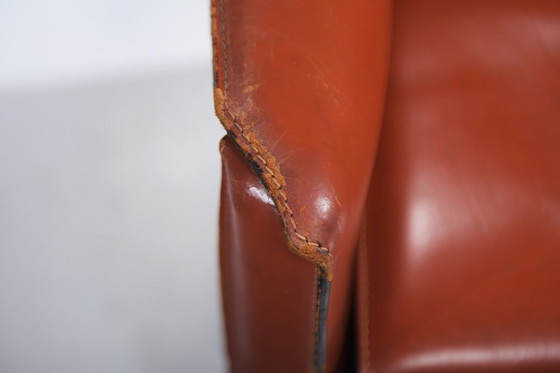 Image 1 of Splendida e antica sedia da pranzo in pelle Cab 414 di Mario Bellini per CASSINA Italia