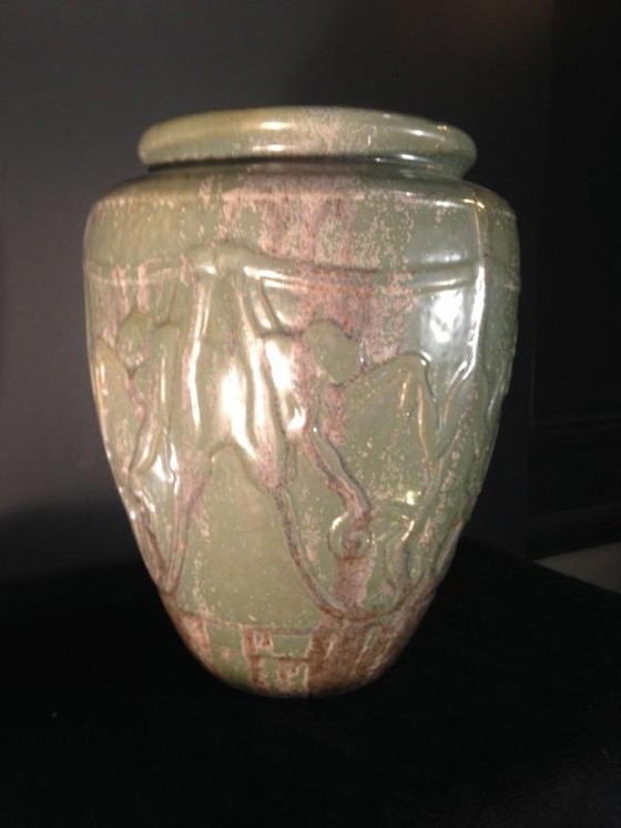 Vase Art Déco n° 761 animalier avec singes par Roger Guerin, années 1930 – Ceramic, Art Deco (photo 5 of 10)