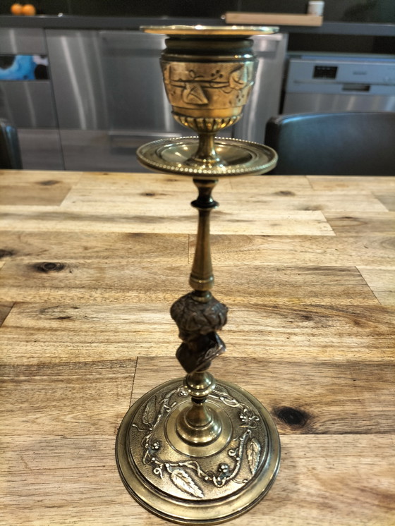 Image 1 of Magnifique chandelier ancien en bronze 