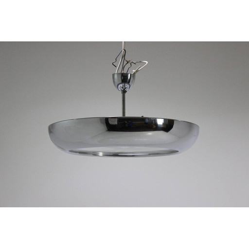 Vintage hanglamp van chroom en glas door Josef Hurka voor Napako, 1930