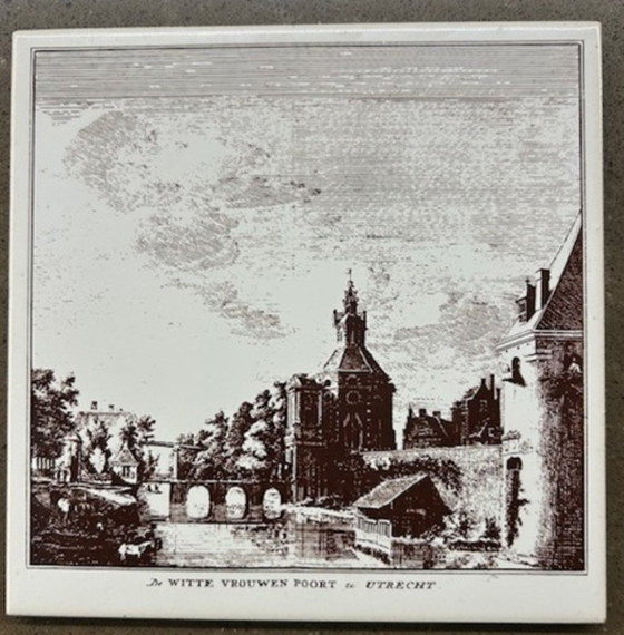 Image 1 of Quadro di 4 piastrelle murali con varie località di Utrecht