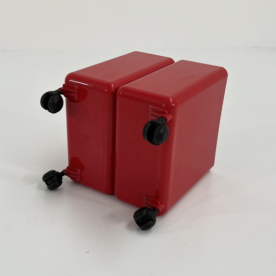 Image 1 of Red File Holder On Wheels By Georges Coslin For Longato, 1960S