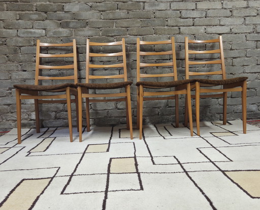 Set di 4 sedie scandinave degli anni '60