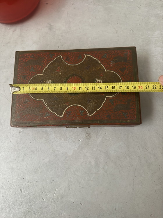 Vintage Brass & Wooden Jewelry Box | Birds | Handcrafted – Decorative Objects (photo 4 of 5)