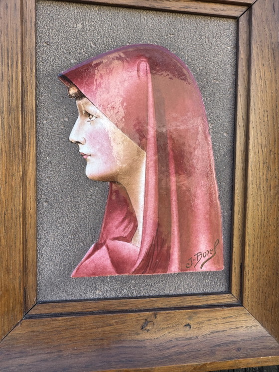 Fabiola Lava Enamel Painting by Borel, 1960s – Paintings & Drawings, Ceramic, Wood (photo 3 of 10)