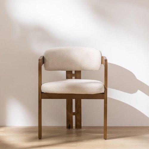 Solid Wood and Fabric Chair – Contemporary Elegance and Comfort 48x54x83cm – Dining chairs, Textile (photo 5 of 6)