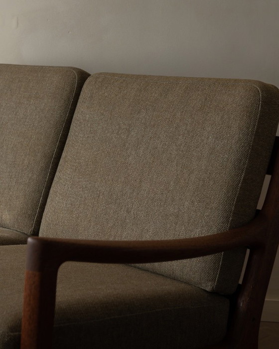 Image 1 of Vintage Senator tweezitsbank van Ole Wanscher voor Cado | Frame van Deens teakhout | Originele bekleding | Jaren 60