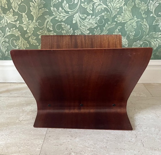 Image 1 of Vintage Umbra Magazine Rack in Bent Wood – Scandinavian Design 1980s