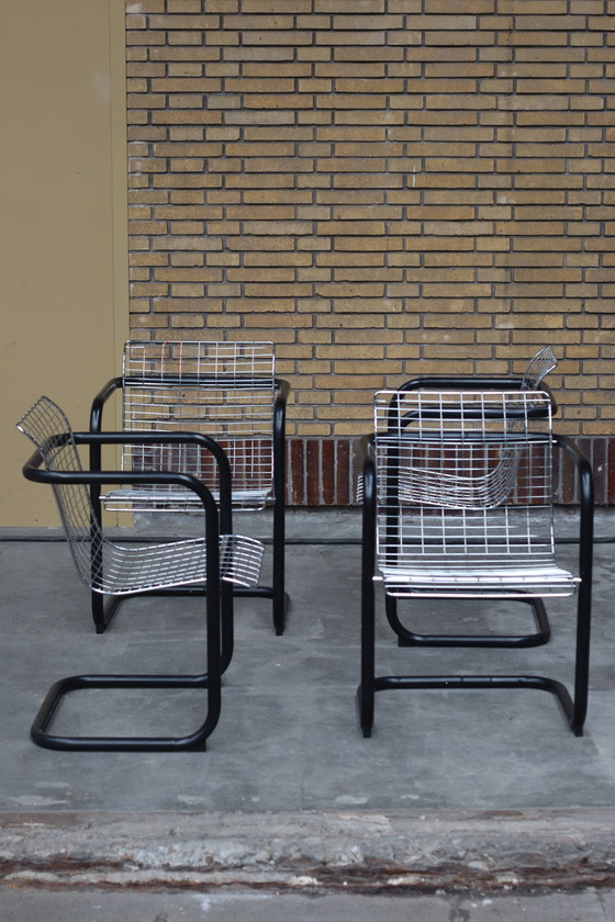 4x Italian Wire Steel Chairs – Dining chairs, Chrome, Iron (photo 5 of 5)