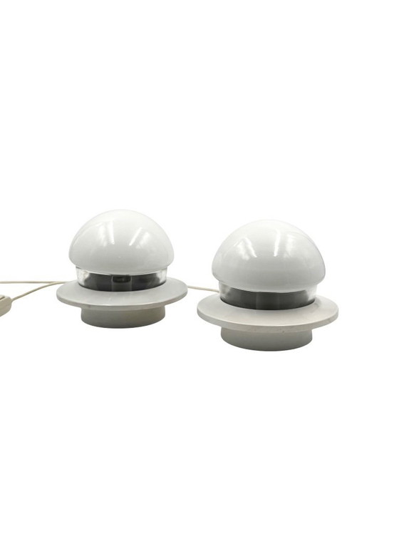 Image 1 of Space age set of 2 bedside table lamps, Italy, 1970