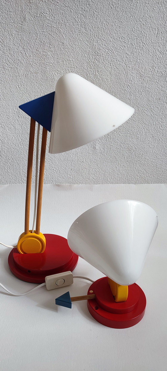 Image 1 of 2x Lampe vintage Ikea style memphis