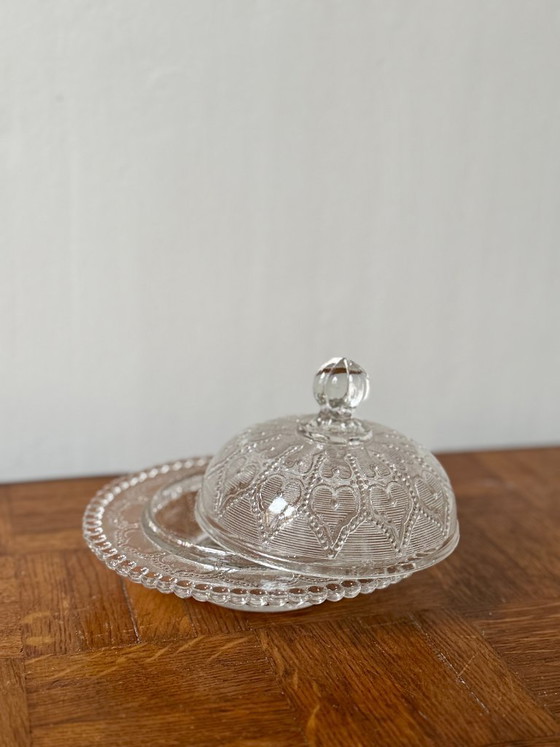 Image 1 of vintage glass candy dish/sugar bowl