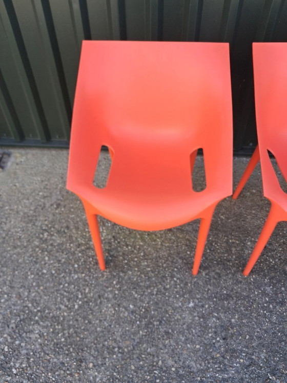 Image 1 of 4 Dr. Yes chairs Kartell color orange-red, stackable