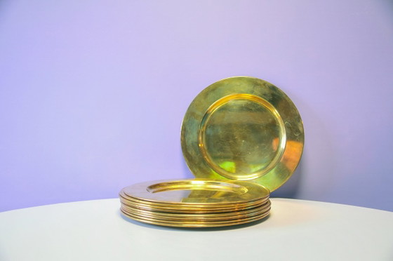 Set of 11 Vintage Brass Charger Plates – Table accessories (photo 2 of 5)