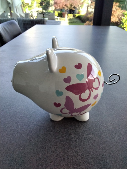 Hucha de cerdito gruñón – decoratieve objecten, Ceramic, Metal