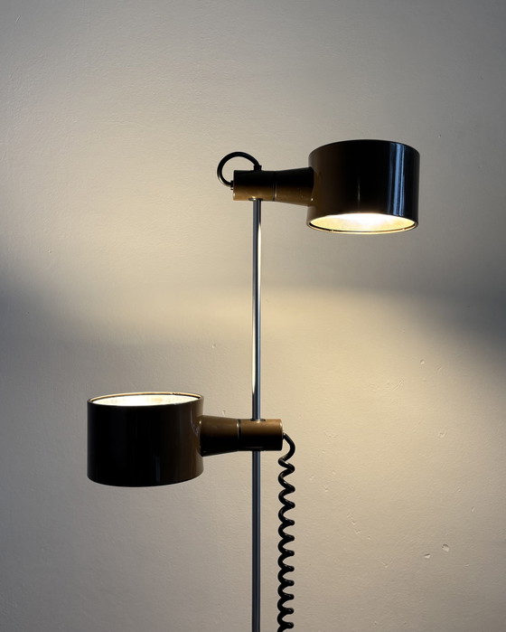 Image 1 of Vintage Floor Lamp by Ronald Homes for Conelight Twinlight 1970s Space Age Industrial design Mid Century 70s Minimalism