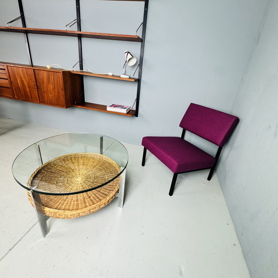 Image 1 of Mesa de centro de los años 70 de cristal, cromo y mimbre