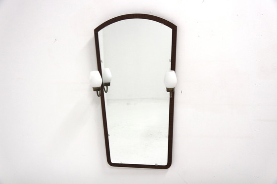 Scandinavian Mirror in Teak, Glass and Wood, Sweden, 1950 (photo 3 of 6)