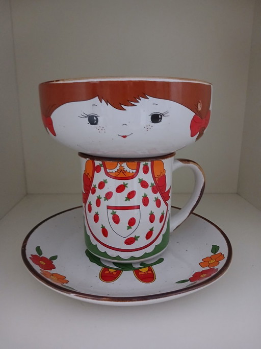 Vintage 70s Children's Crockery 3-Piece Interpur Style
