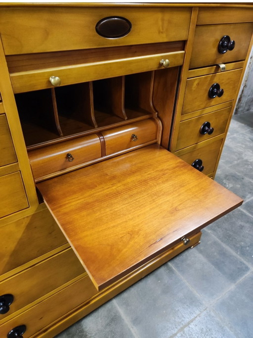 Scrivania da segretaria + 2 armadietti con piano di lavoro, ante avvolgibili e cassetti – kasten, Wood (photo 2 of 9)