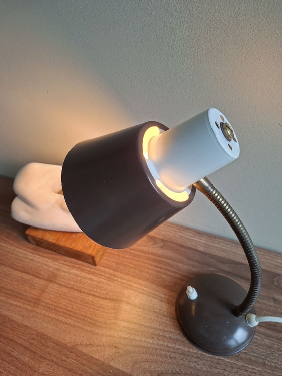 Hala Zeist Lampe Design H. Busquet, Mid Century Modern, Métal, Laiton, Marron, Vintage (photo 2 sur 14)
