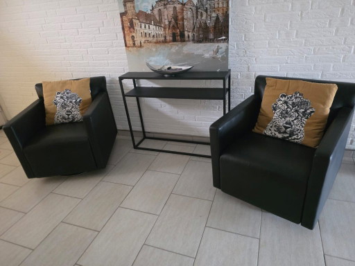 Volledig lederen designbank, sofa, fauteuil, zitset, 3-delig, zwart, hoge kwaliteit – COR, 3 5 zitsbanken (photo 2 of 13)