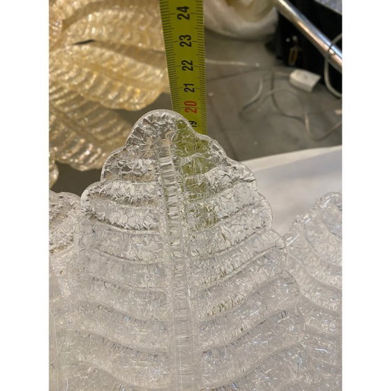 Image 1 of Coppia di applique da parete Tronchi in vetro di Murano trasparente e dorato