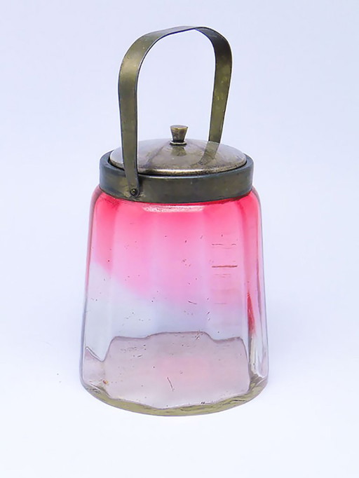 Scatola da tè in vetro in stile Art Nouveau, Germania, anni '20. – decoratieve objecten, Glass, Metal