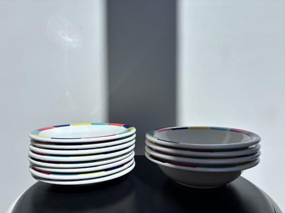 Image 1 of Servizio da tavola vintage italiano da 12 pezzi con design Memphis (anni '80)