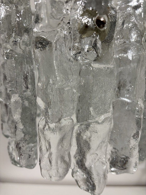 Image 1 of Ijsglas hanglamp van Kalmar Franken, geproduceerd in Oostenrijk gedurende de jaren 60
